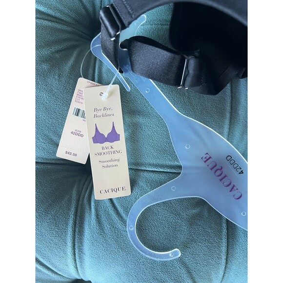 NWT Cacique 42F 42 DDD Black Bra Back Smoother womens - Picture 2 of 4